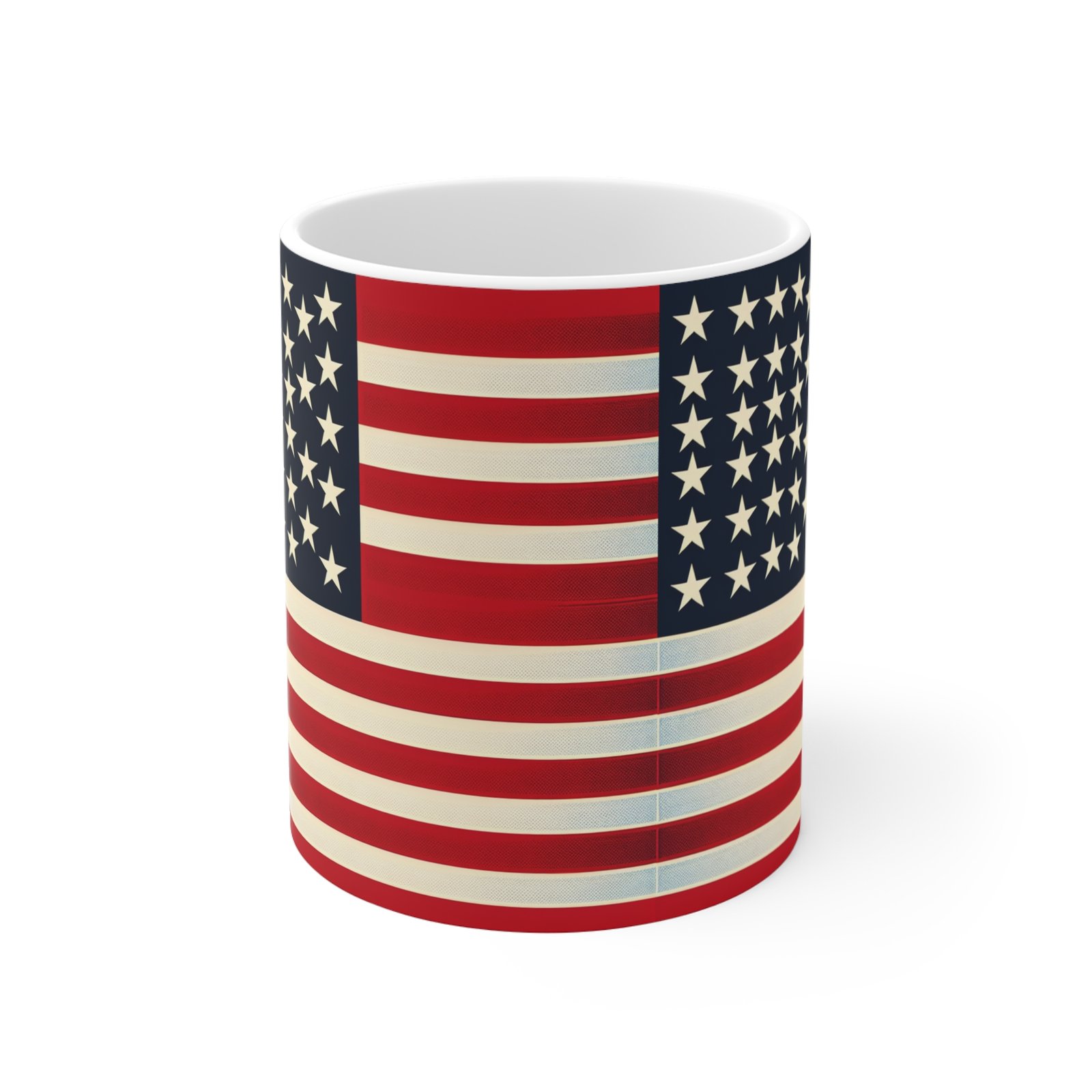 Patriotic Mug 11oz with American Flag Design - Microwave and Dishwasher Safe