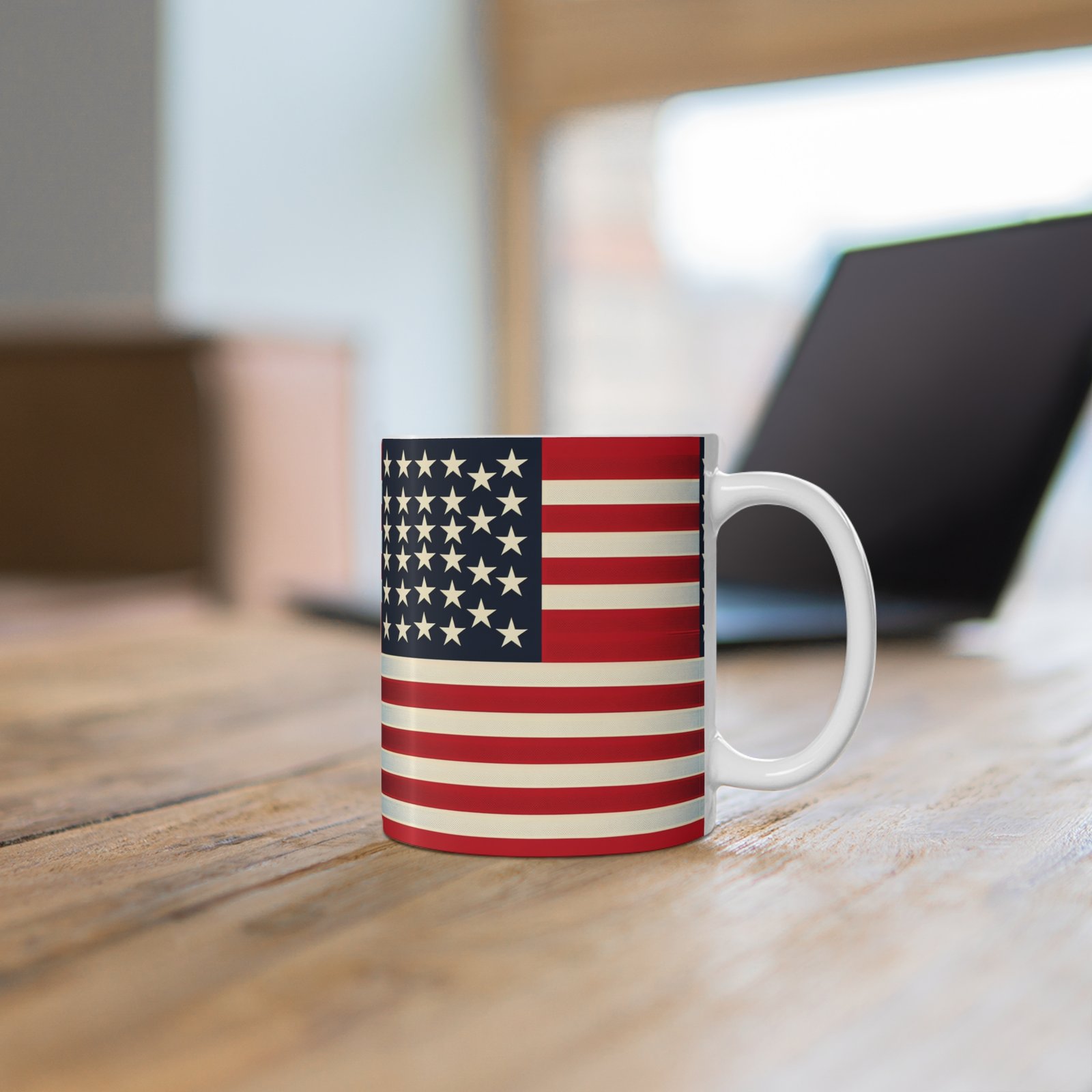 Patriotic Mug 11oz with American Flag Design - Microwave and Dishwasher Safe - Image 6