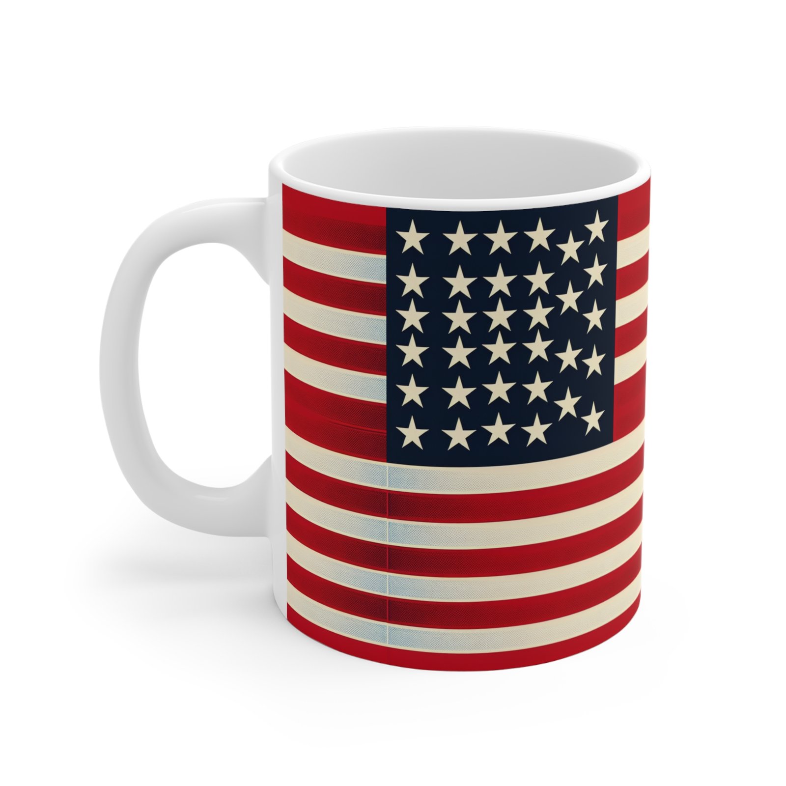 Patriotic Mug 11oz with American Flag Design - Microwave and Dishwasher Safe - Image 2