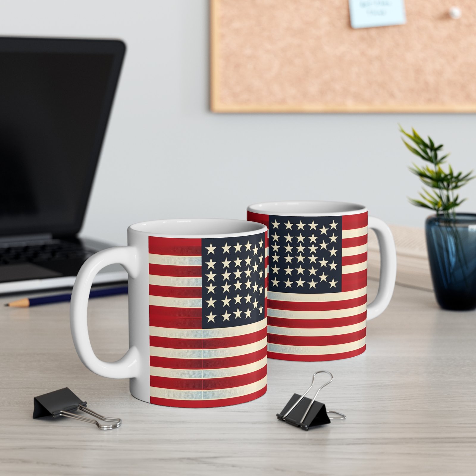 Patriotic Mug 11oz with American Flag Design - Microwave and Dishwasher Safe - Image 5